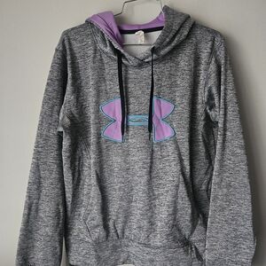 Under Armour Women's Gray Hoodie with Purple Accents